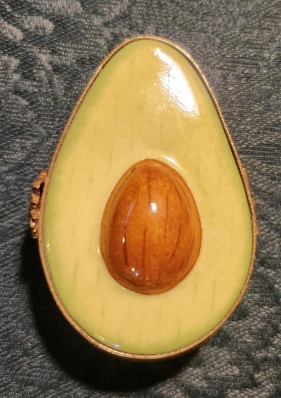 Vintage Avocado Limoges Trinket Box Signed