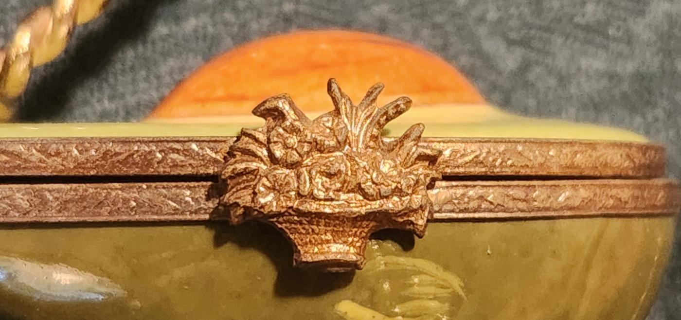 Vintage Avocado Limoges Trinket Box Signed