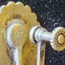 Vintage Mexican Silver Earrings Green Masks Signed