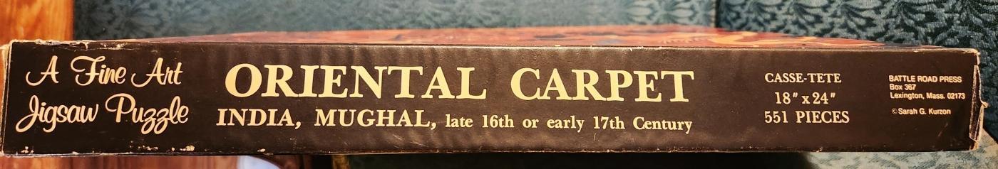 Vintage Jigsaw Puzzle ORIENTAL CARPET 551 Pcs Complete Fine Art