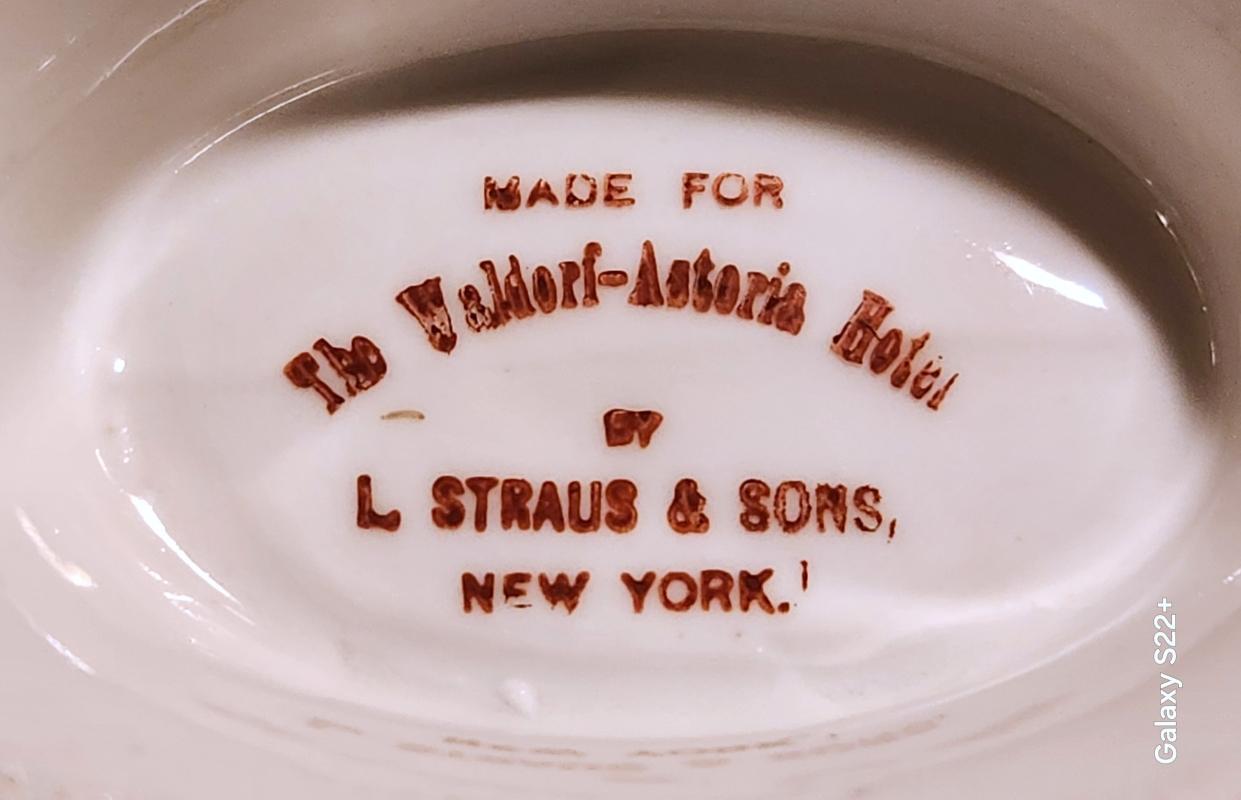 Antique WALDORF ASTORIA Hotel Gravy/Sauce Boat 1920s RARE