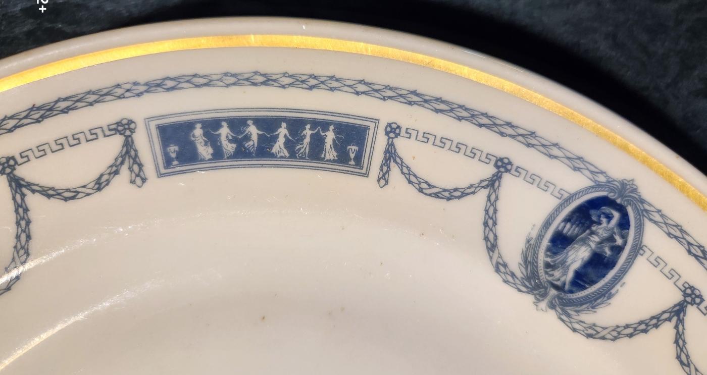 Antique Maddock Restaurant Plate #65834 Blue Classical Women 10