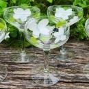 Vintage Hand-Painted WHITE DOGWOOD Champagne/Tall Sherbet Set/6 Federal