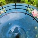 Antique Westmoreland ROSE/TRELLIS Comport Bermuda Blue 1920s