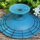 Antique Westmoreland ROSE/TRELLIS Comport Bermuda Blue 1920s