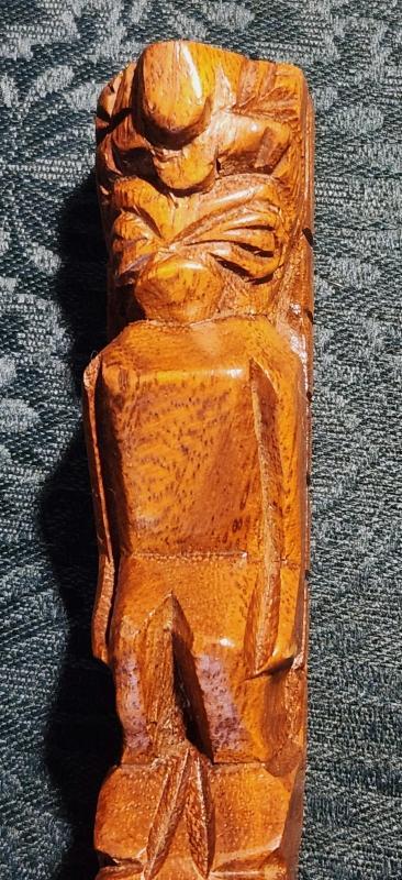 Vintage Tiki Monkeypod Wood Scoop Pair 1950s-60s Philippines