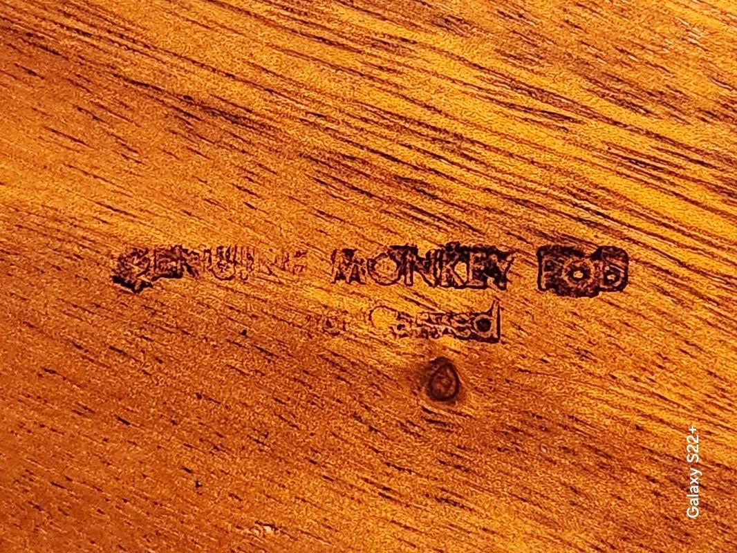 Vintage Tiki Monkeypod Wood Scoop Pair 1950s-60s Philippines