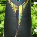 Modern Abstract Studio Vase TE88 Black/Iridescent Metallic 9.5