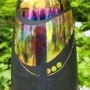 Modern Abstract Studio Vase TE88 Black/Iridescent Metallic 9.5