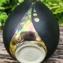 Modern Abstract Studio Vase TE88 Black/Iridescent Metallic 9.5