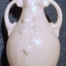 Vintage Shawnee Vase Matte Ivory Embossed Flowers 5.25