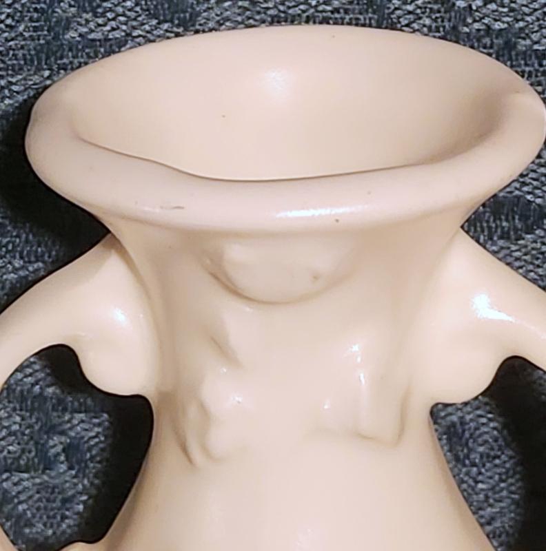 Vintage Shawnee Vase Matte Ivory Embossed Flowers 5.25