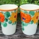 Vintage Czech #10487 Tumbler Set/4 HP Bold MC Floral 4