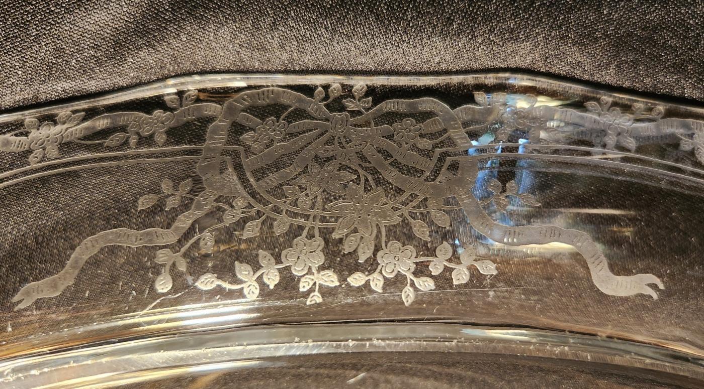 Vintage Fostoria JUNE Celery #2375 Clear Etched 1928+