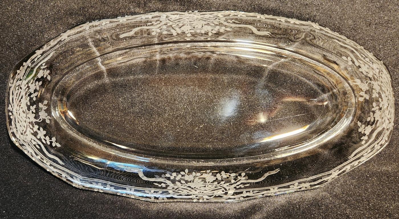 Vintage Fostoria JUNE Celery #2375 Clear Etched 1928+