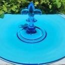 Vintage Fostoria Electric Blue FLEUR DE LIS Tidbit Server 1920s