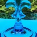 Vintage Fostoria Electric Blue FLEUR DE LIS Tidbit Server 1920s