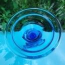 Vintage Fostoria Electric Blue FLEUR DE LIS Tidbit Server 1920s