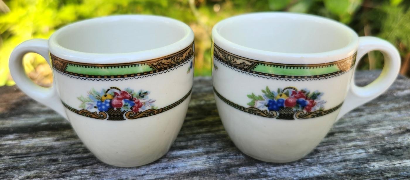 Vintage HOTEL NEW YORKER Demitasse Cup Pair Mayer 1930s