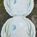 Vintage Mayer MYR76 Fish/Seaweed Restaurant Plate Set/4 1960s