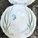 Vintage Mayer MYR76 Fish/Seaweed Restaurant Plate Set/4 1960s