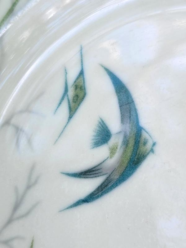 Vintage Mayer MYR76 Fish/Seaweed Restaurant Plate Set/4 1960s