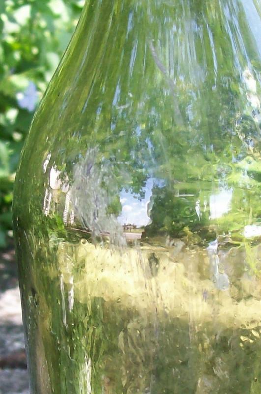 Antique Wine Bottle Free-Blown Glass Olive Green 4