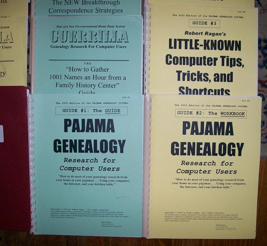 Guerilla/Pajama Genealogy Guide Book Lot of 12 Spiral-Bound Softcover