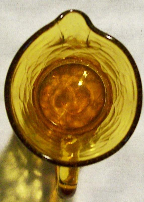 Vintage Crackle Glass Pitcher Amber 3.5