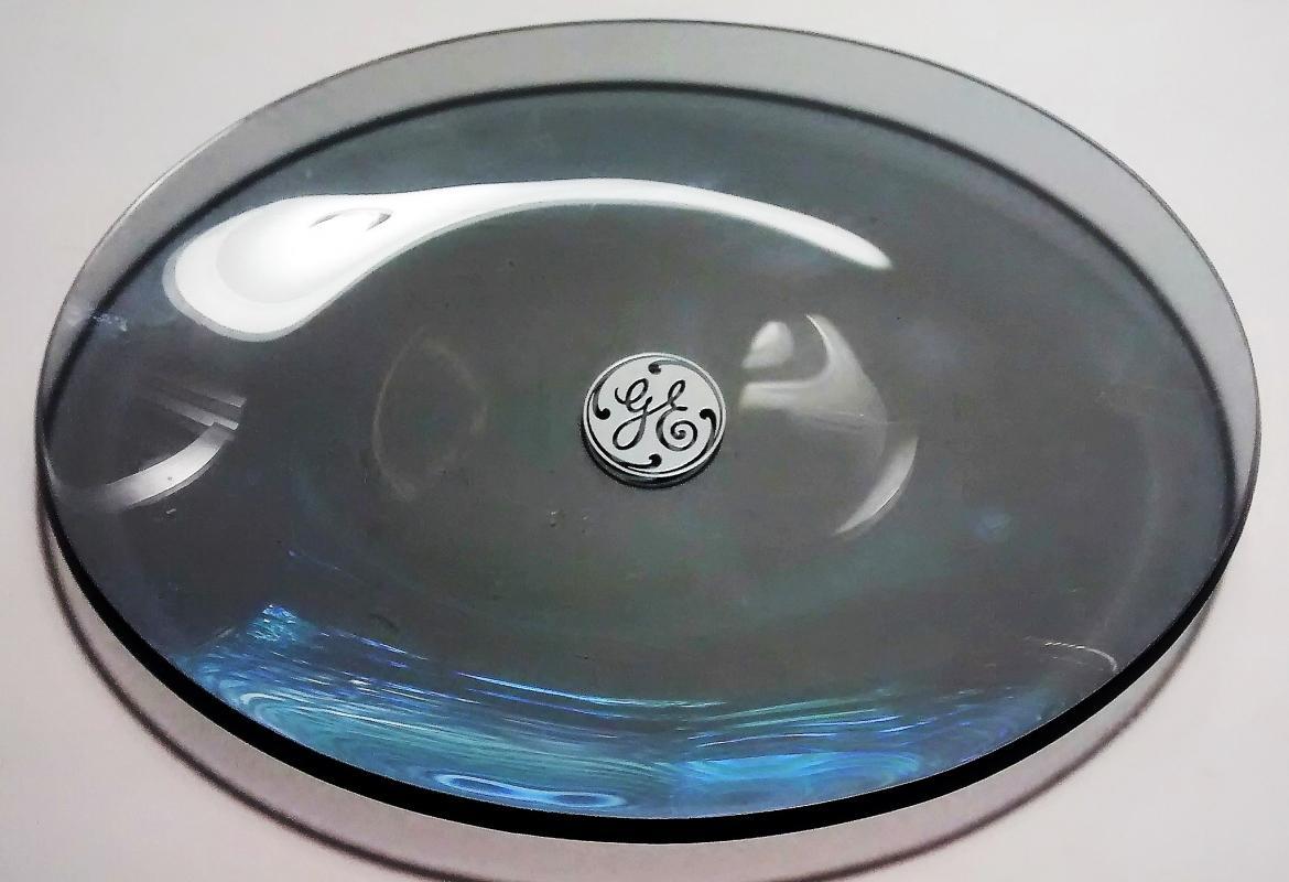 Vintage General Electric Advertising Tray 1960s-70s Bent Smoke Glass