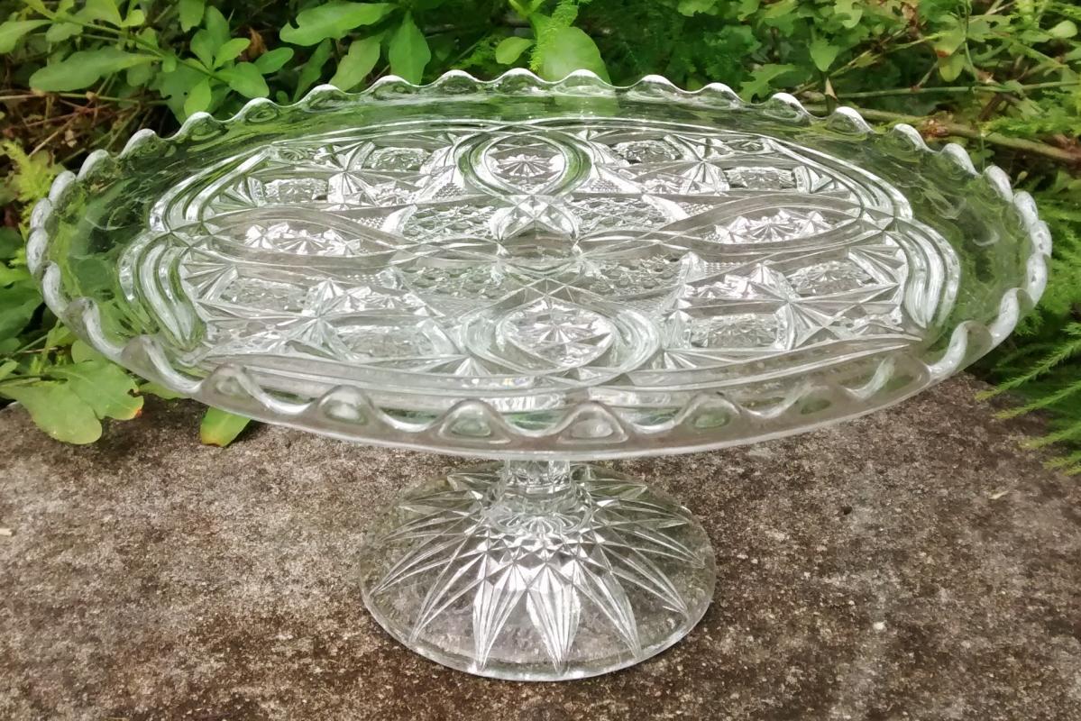 Antique Rexford Cakestand EAPG Higbee Ca. 1910 Clear