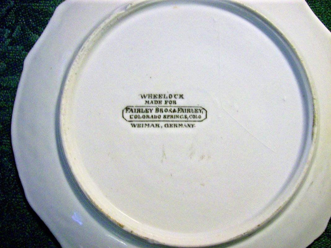 Antique Wheelock Colorado Souvenir Plate Ca. 1900 Weimar Germany