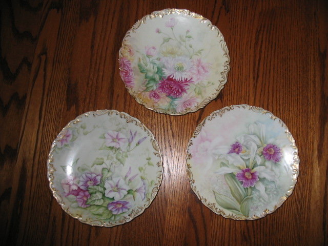 EARLY LIMOGES H. PAINTED. CAKE SET