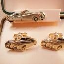 Jaguar XK120 Vintage cufflinks and Tie clip in original box Ansen cufflinks roadster sportscar cuff links