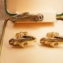 Jaguar XK120 Vintage cufflinks and Tie clip in original box Ansen cufflinks roadster sportscar cuff links