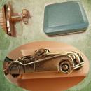 Jaguar XK120 Vintage cufflinks and Tie clip in original box Ansen cufflinks roadster sportscar cuff links