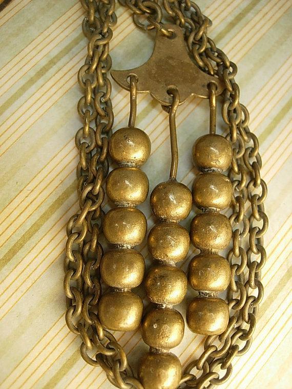 Vintage Finland necklace BRONZE age signed Kalevara Koru Viking Necklace