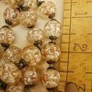 Early Murano Foil Glass necklace all original bead caps and clasp