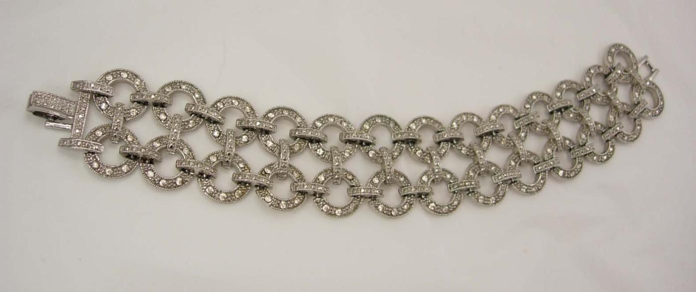 Vintage Early MOnet Pave rhinestone bracelet Deco style hundreds of rhinestones