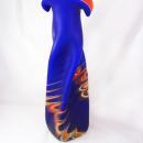 Gorgeous Russian Vase Azerbaijan Cobalt Blue Flames Fluted Glass