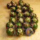 19th Century Chinese Cloisonne necklace ALL metal chinese with lotus flower enamel clasp