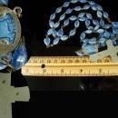 Antique Fatima Rosary tiny statues on each bead Sacred Heart relic religious blue & silver RARE beads 1917