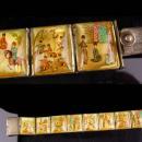 Vintage Wide Persian Bracelet - Antique portrait miniatures - storytelling panels - set in silver and mother of pearl