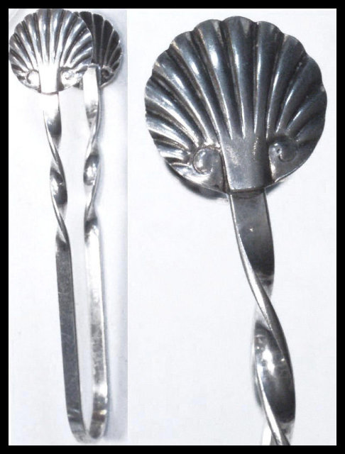 Sterling Victorian SHELL Aesthetic Sugar Tongs