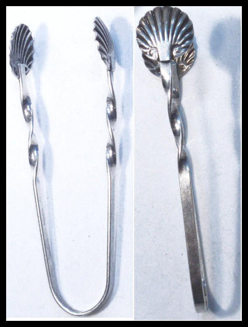 Sterling Victorian SHELL Aesthetic Sugar Tongs