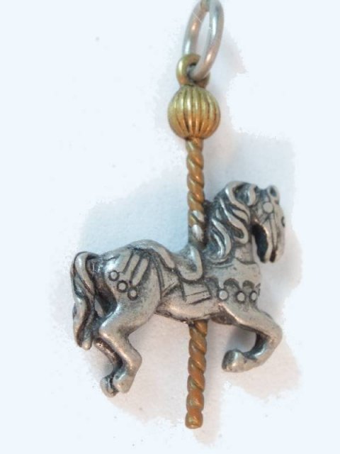 Vintage Carousel Horse Fob Charm PEndant