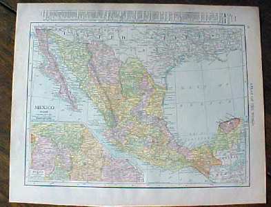 Antique Map Mexico British Columbia 1912