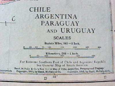 Antique Map Argentina Chile Ecuador Peru 1912