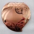 Large Ladies Compact Art Deco Swirled Heart