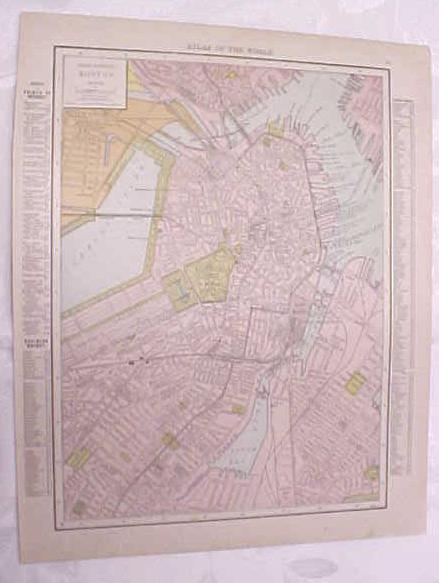 Map Rhode Island Boston City 1917 Rand McNally